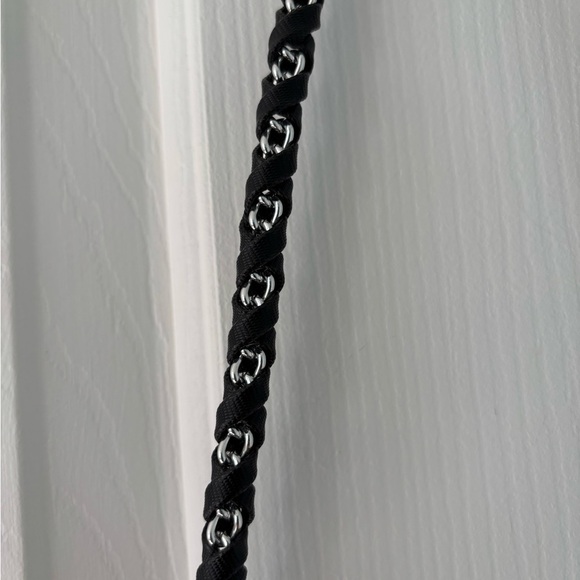 Vintage NIMA 80’s Silver Leopard Elegant Black Shoulder Bag Chain Strap Unique - Picture 4 of 5